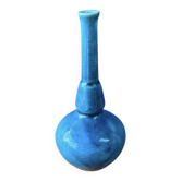 Small glazed terracotta soliflore vase. Mid 20th century.