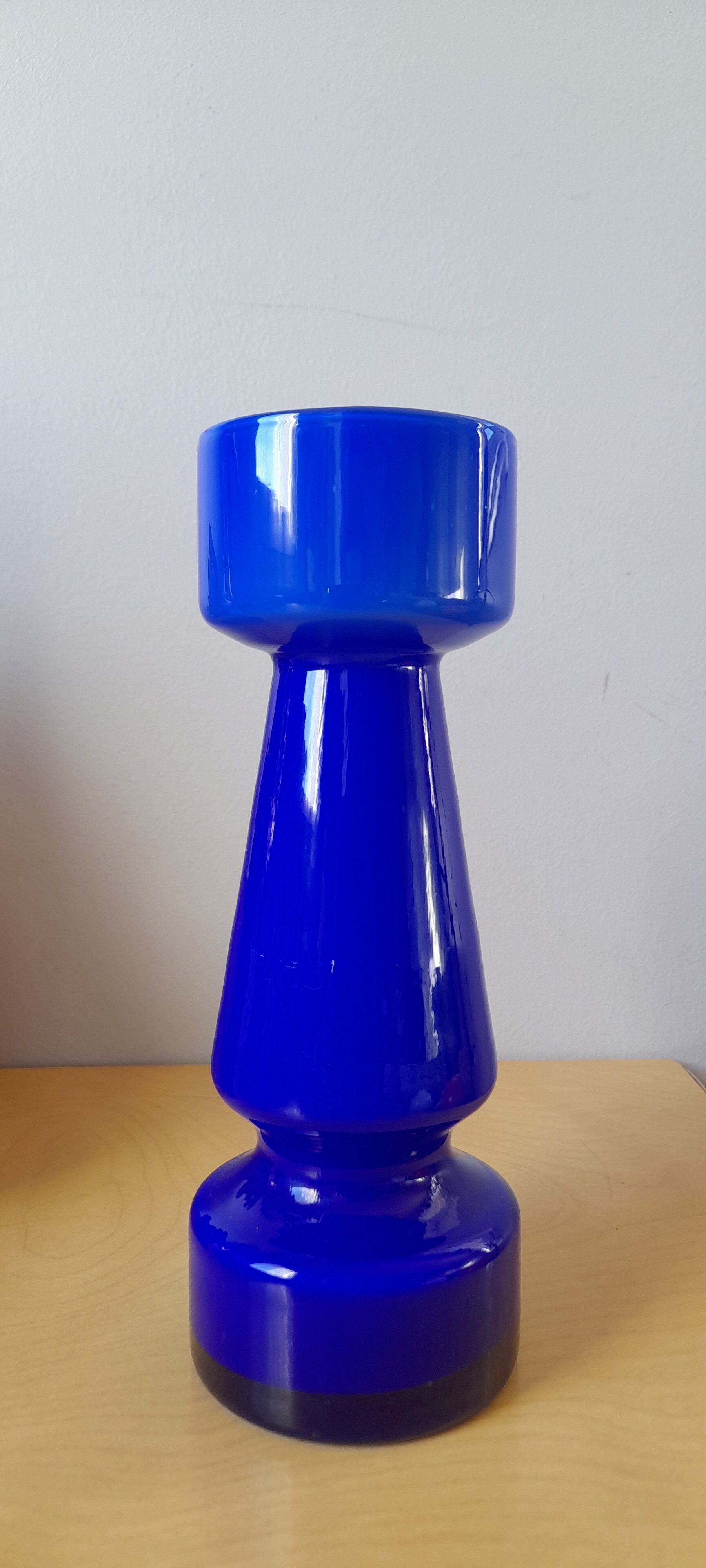 70s blue vase