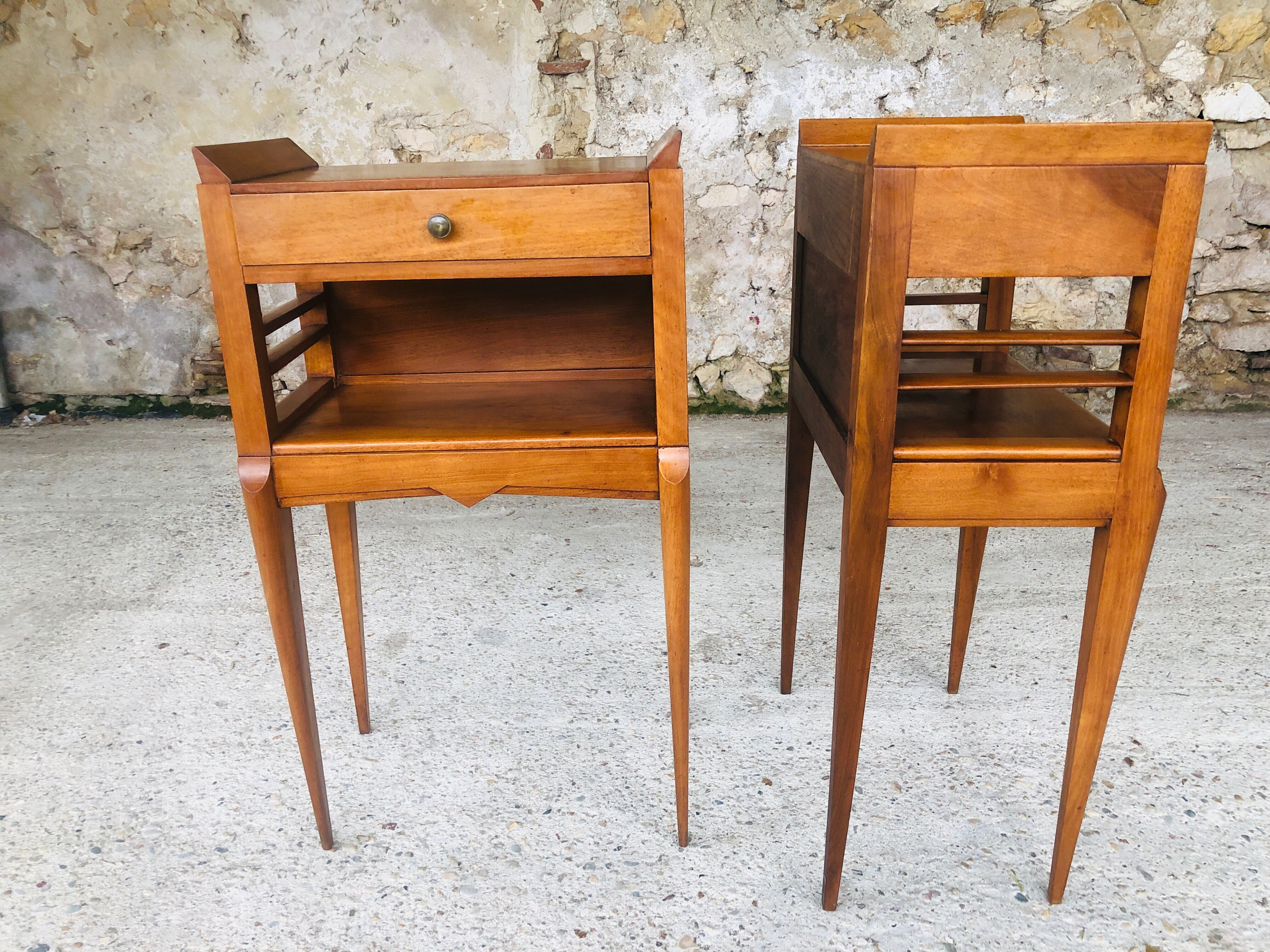 Pair of Italian bedsides, Art deco 50s