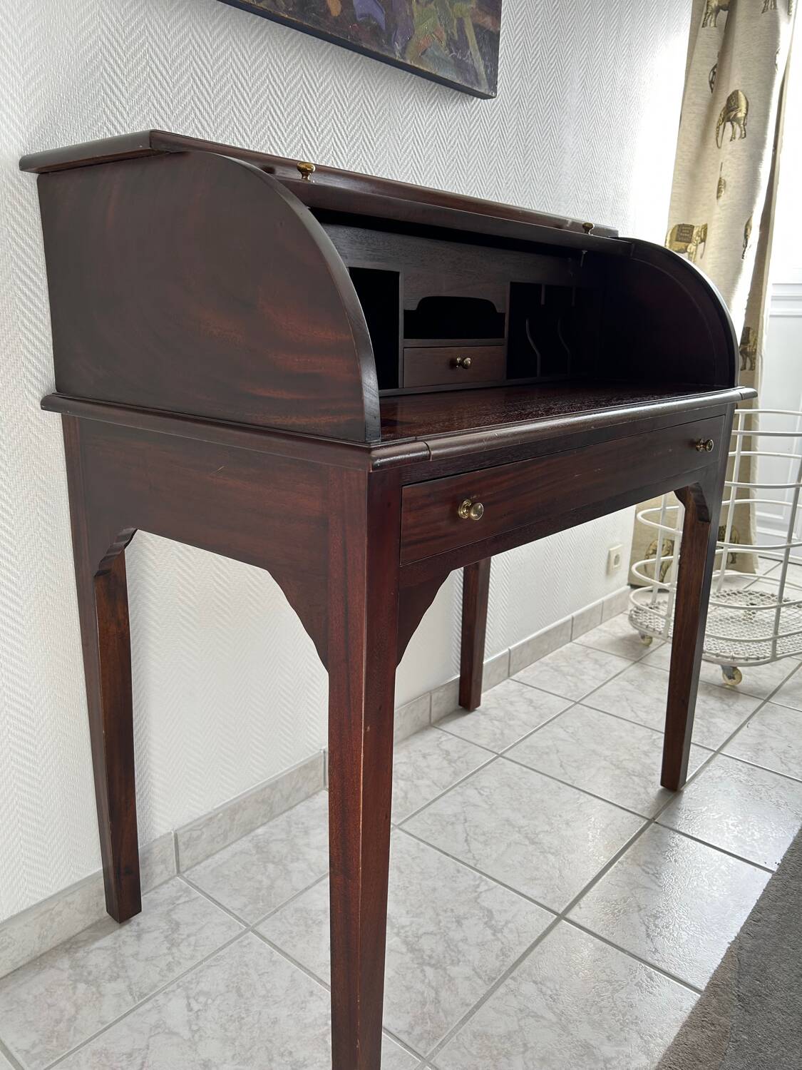 Mahogany cylinder secretary