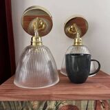 Pair of holophane type wall lights