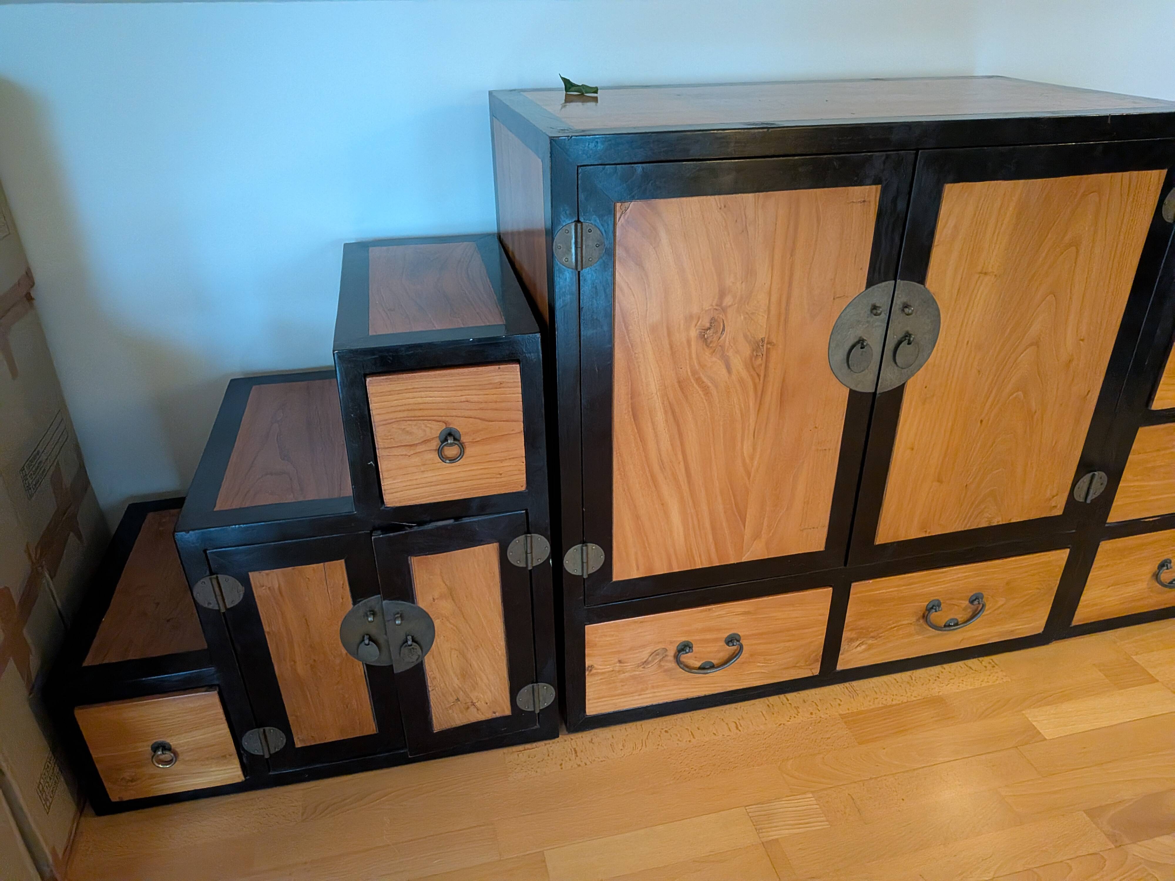 Japanese Double-Sided Tansu Staircase – 3-Module Furniture