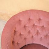 Old pink vintage padded "toad" chair