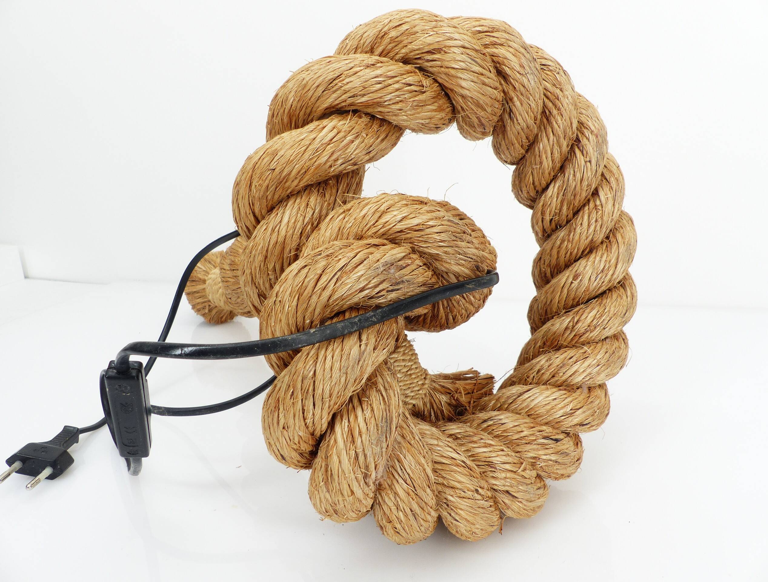 Rope lamp, work in the style of Audoux & Minet, circa 1970-1980
