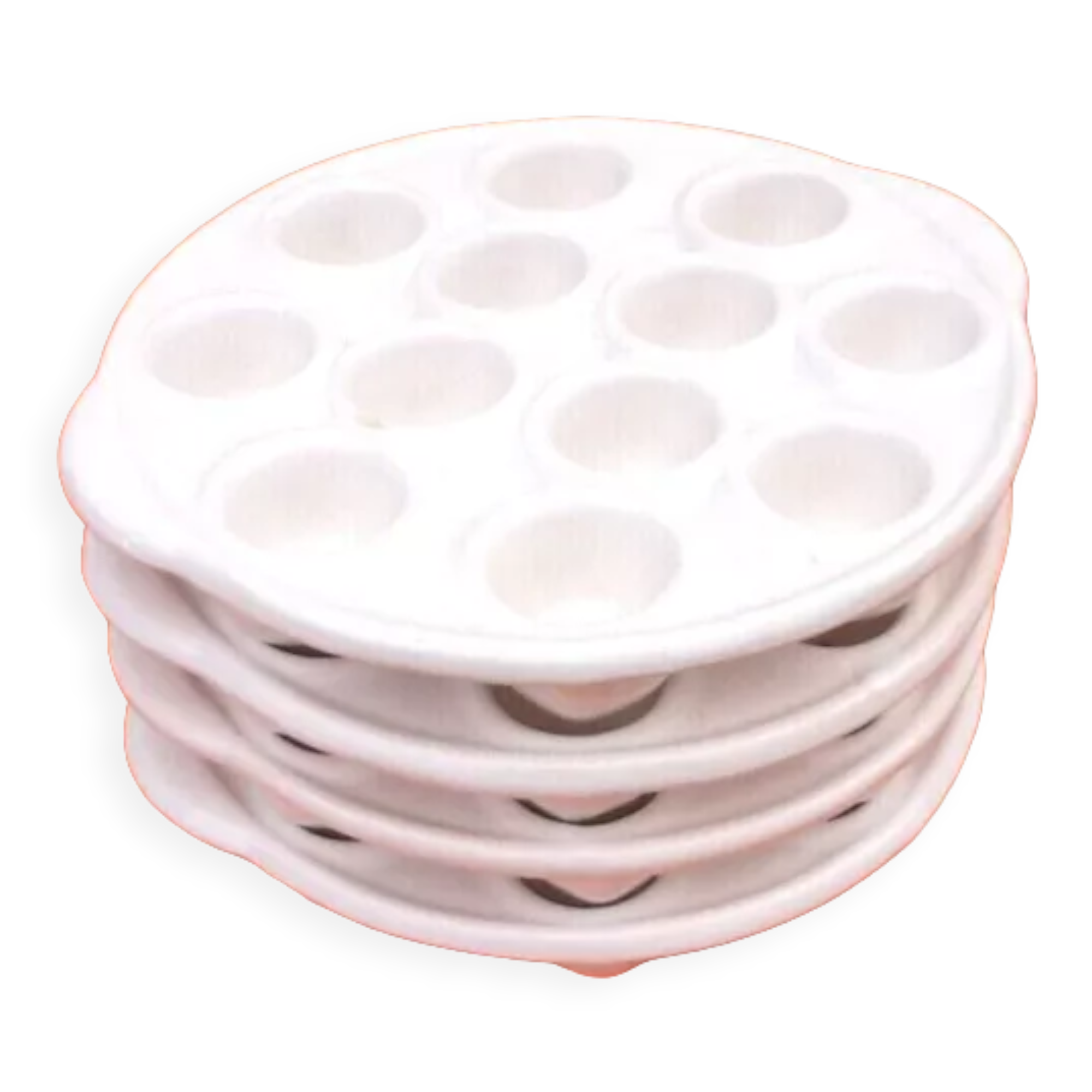 4 dishes / snail plates white ceramic 12 holes