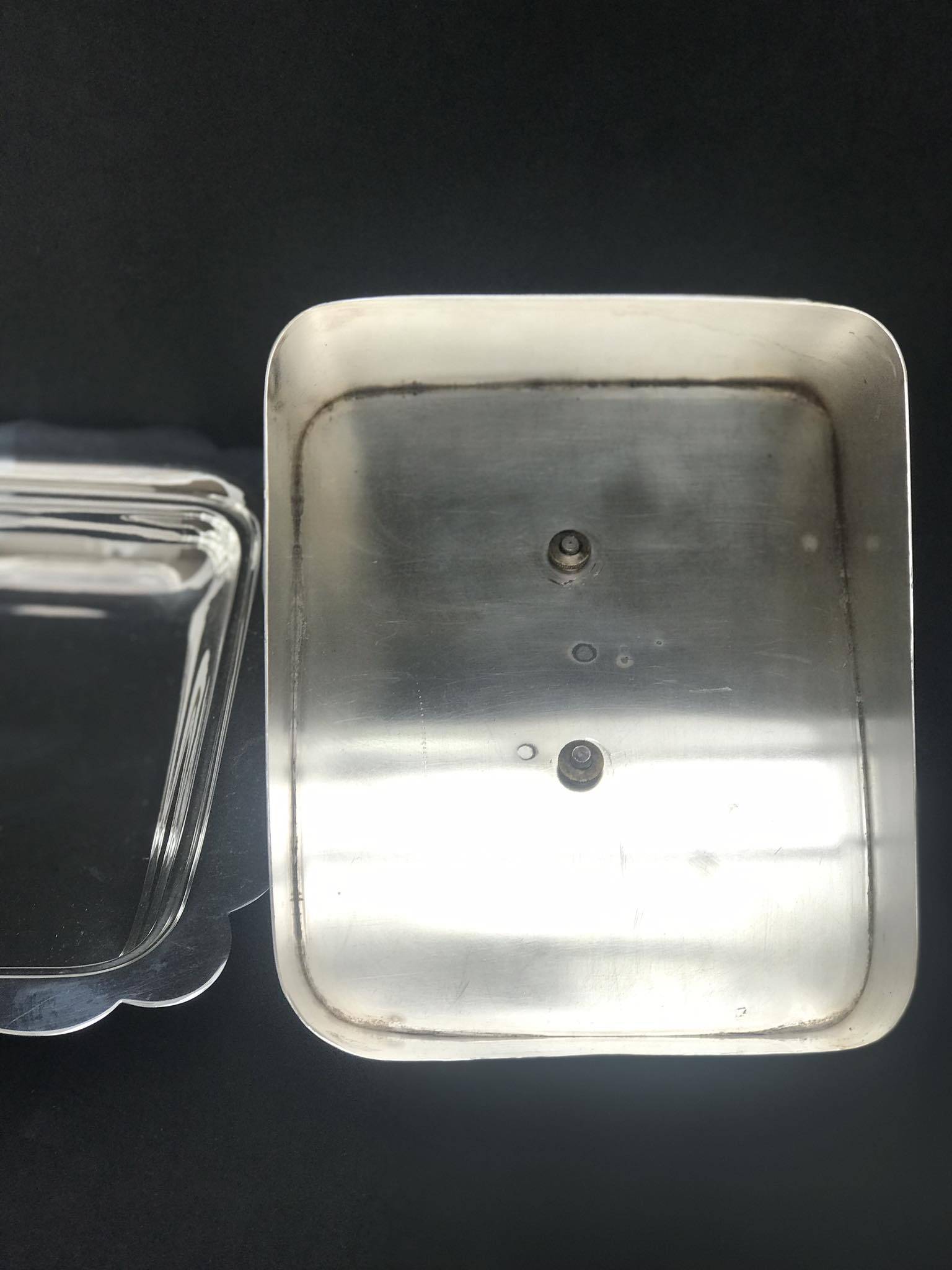 Butter dish silver plated butter/cheese dish with silver metal lid