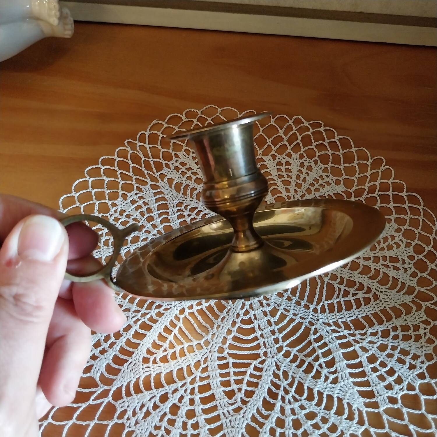 Antique brass bedroom candlestick