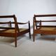 Fauteuils lounge en teck de style Mid-Century, Danemark, lot de 2, années 1960