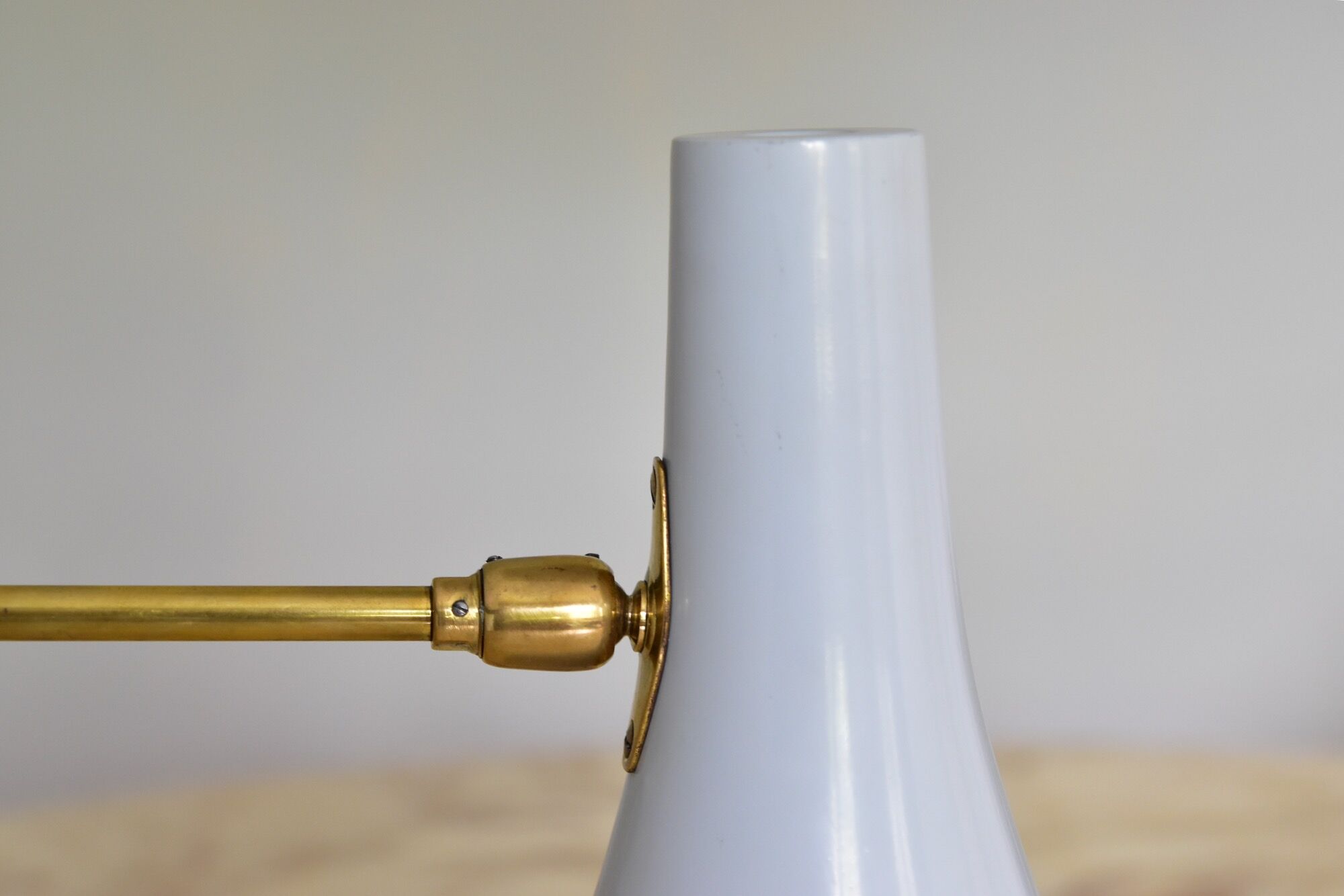 Original 1950s light blue & brass metal Swing Wall Light Made by Cosack, Germany