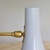 Original 1950s light blue & brass metal Swing Wall Light Made by Cosack, Germany