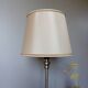 Silver metal living room lamp, cream shade, 1950s