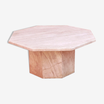 Table basse octogonale en travertin