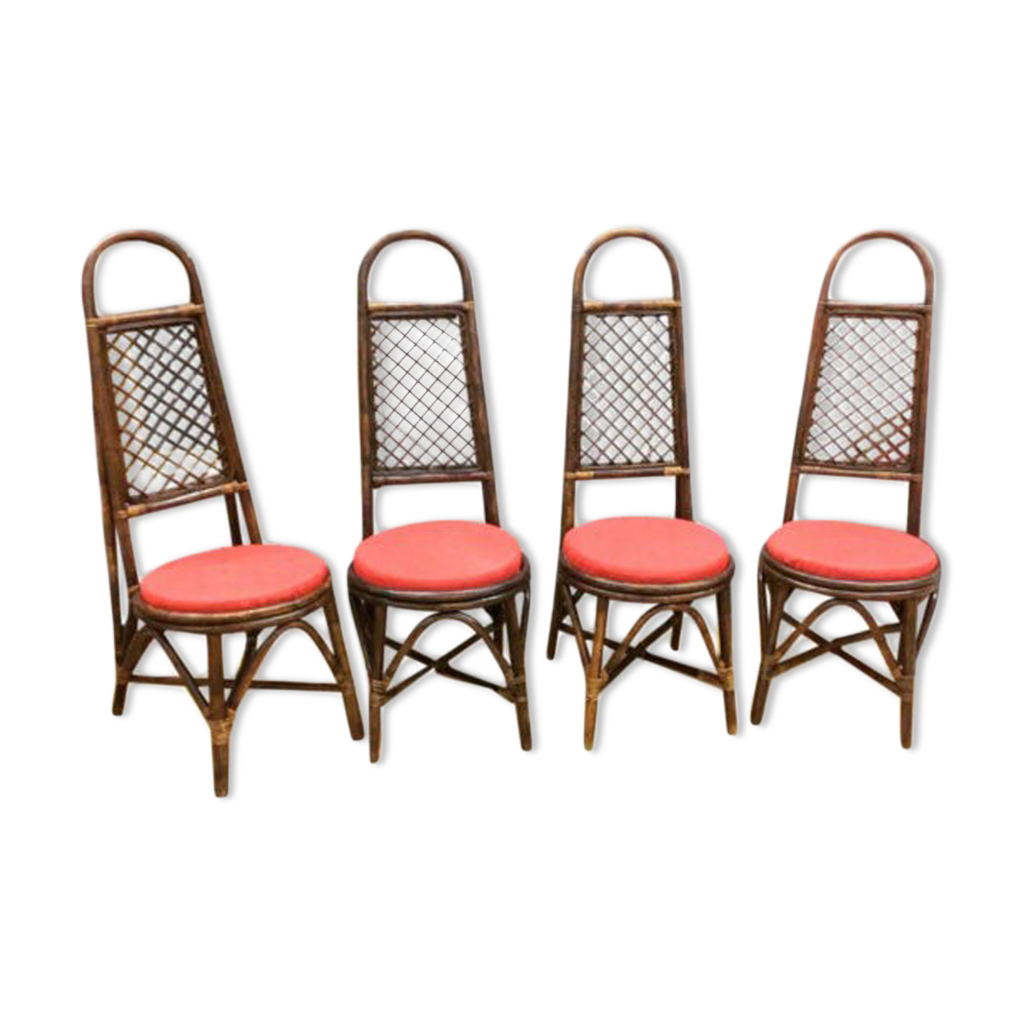 Set of 4 rattan chairs