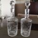 Duo of crystal perfume bottles late 19th early 20th century