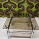 Table basse chrome verre fumé 1970"
