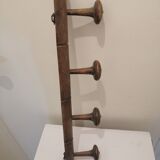 Vintage wooden coat rack with 4 hooks