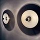 Mid-century design disc lamp, 1970s attributed to Charlotte Perriand for Les Arcs, set of 2