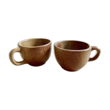 Duo of stoneware coffee cups