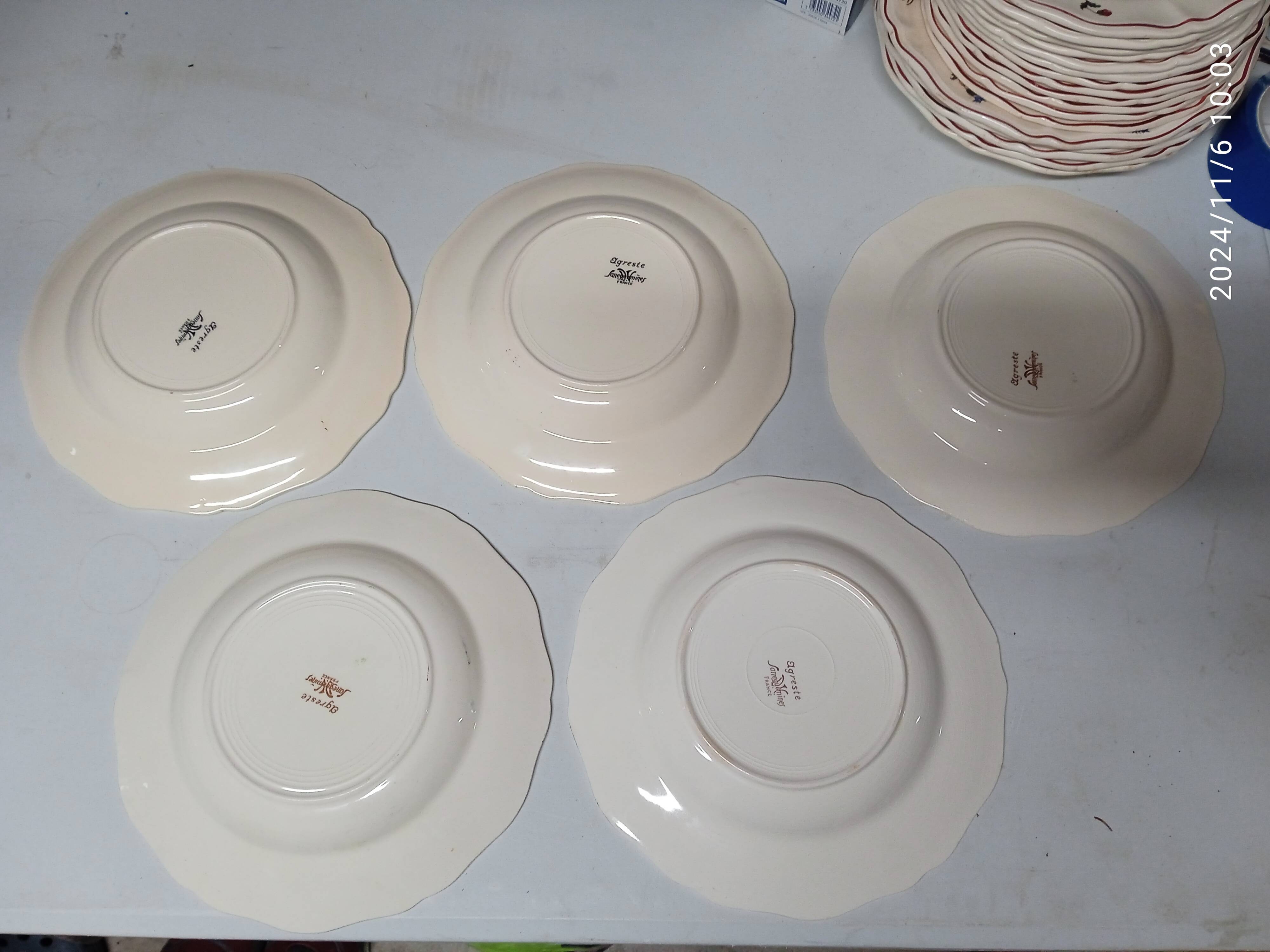 5 soup plates diameter 25 cm Agreste Sarreguemines