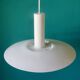 1970s pendant light in white lacquered metal. Denmark 1975