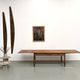 Large extendable farmhouse table in solid cherry wood - 1900s