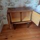 varnished wooden bedside table from the 1970s