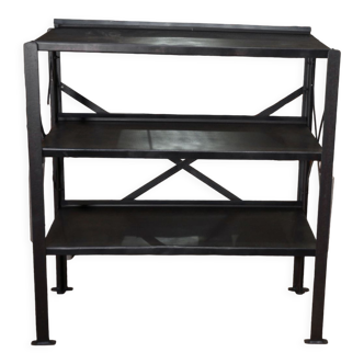 Industrial shelf with 3 metal trays 1950