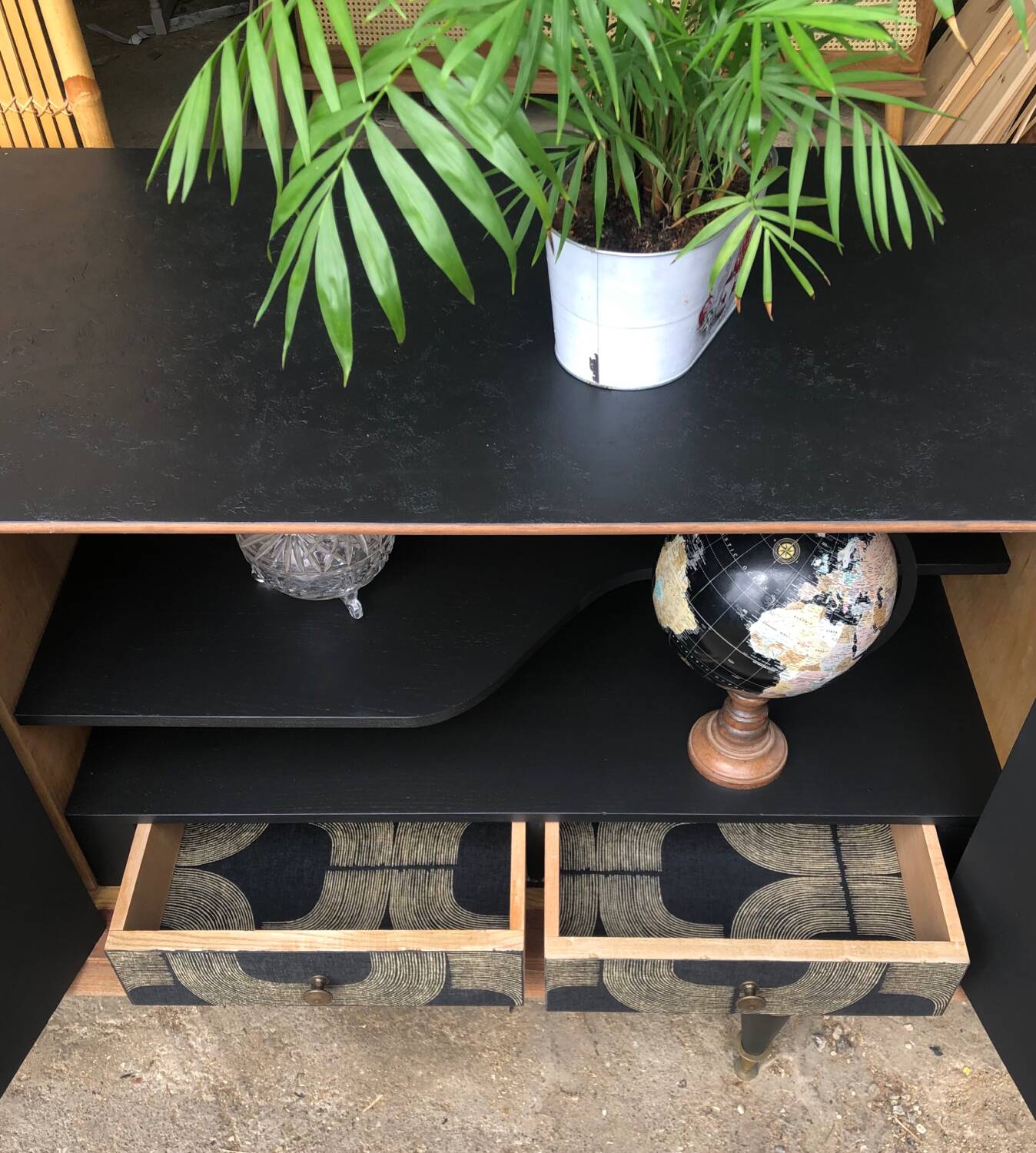 Black vintage sideboard