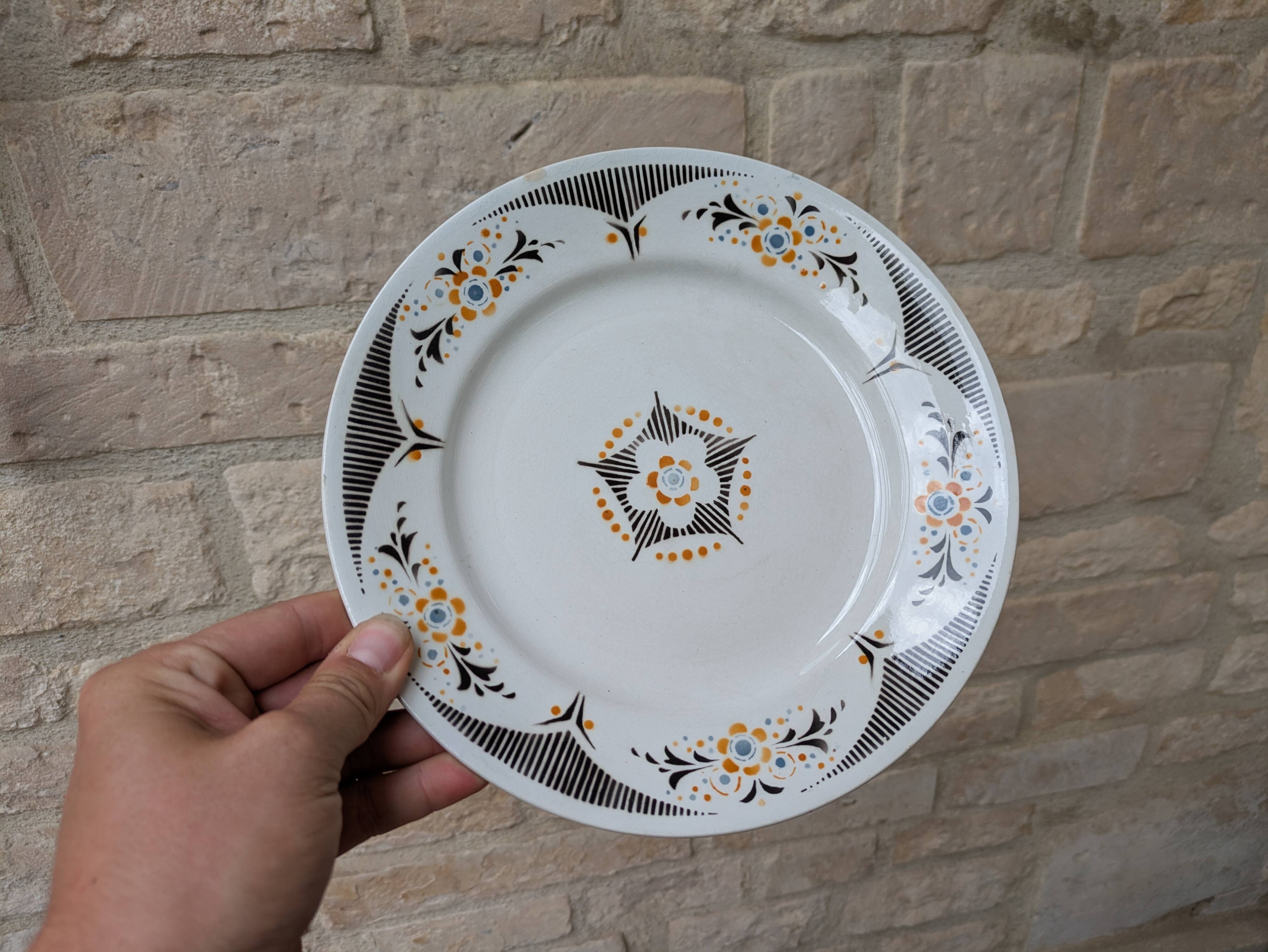 Old plate K&G Lunéville model Limeil 24cm ironstone