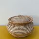 Vintage basket in braided rattan