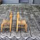 pair of vintage straw children's chairs 1950