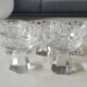 Lot of 5 Small Digestif/Liqueur Glasses. Cut Bohemian crystal. Floral.
