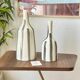 Vase bouteille gris rayé