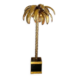 Lampadaire en forme de palmier en métal doré