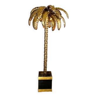 Palm tree shaped floor lamp in gold metal