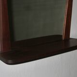 Danish teak wall mirror with shelf, 1960s