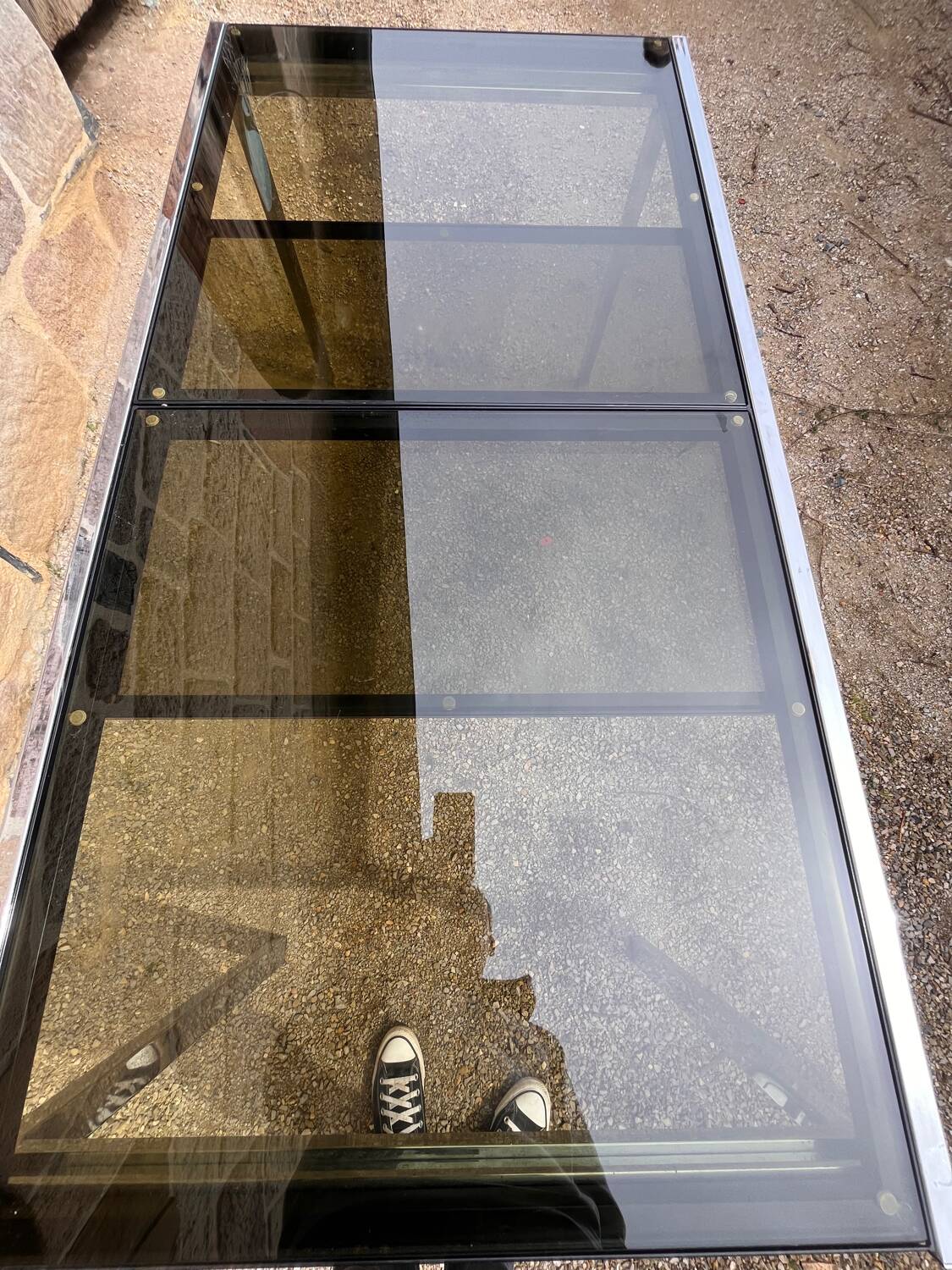 Smoked glass dining table