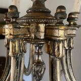 Neo-classical chandelier silver metal