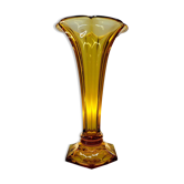 Vaas Art Deco Val Saint Lambert, Luxval series American model M, amber
