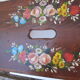 Wooden bench step foot with painted decoration