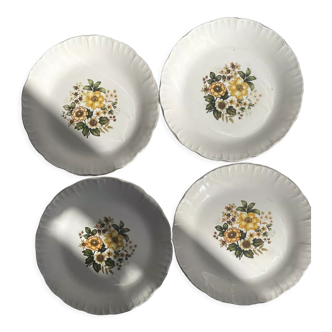 Set of 4 dessert plates collection Eldorado Diguoin Sarreguemines