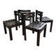 Set of vintage design slat chairs