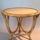 Tripod table in bamboo and rattan from 1960.
