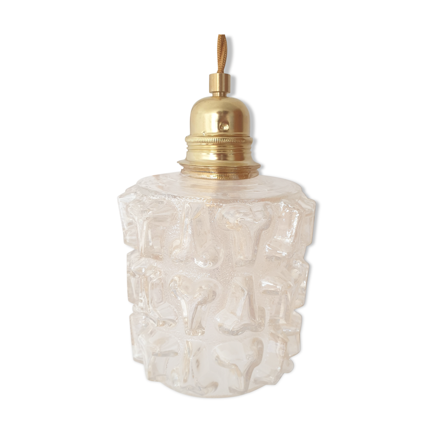 Chiseled glass hanging lamp