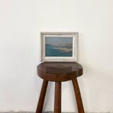 Tableau "Bord de mer", huile sur carton fort.