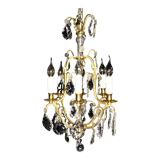 Lustre cage pampilles de cristal st. Louis XV