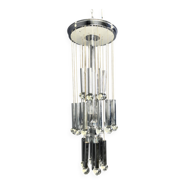 Lustre cascade chromé vintage, années 1970