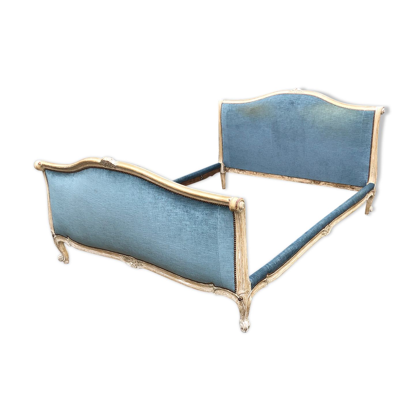 Louis xv style bed stamped Bontemps paris upholsterer