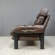 Pair of leather armchairs made in Denmark, 1960s