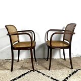 Ligna (Thonet A811), années 1930, Rotin, Vintage Set de 2